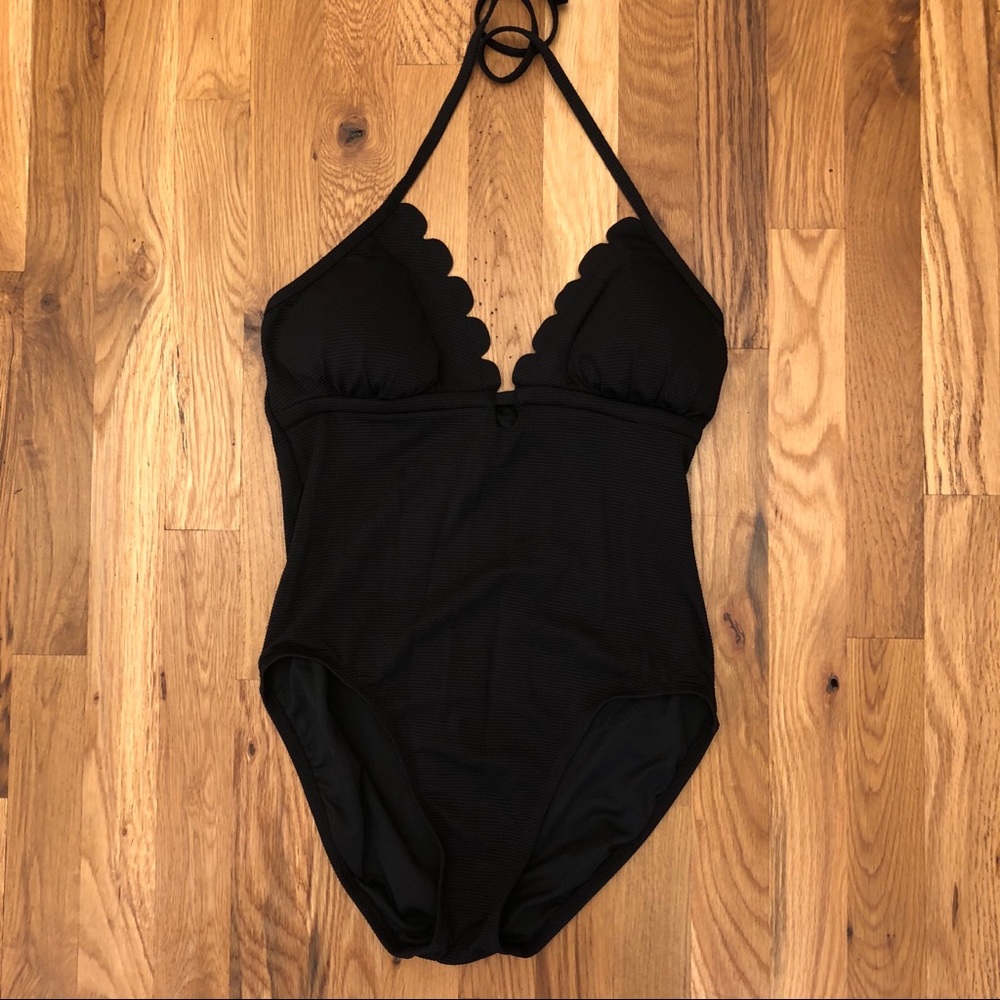Black one piece swim suit